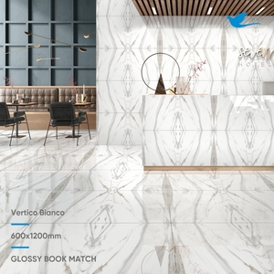 Carreaux de porcelaine modernes hautement polis, fabriqués en Inde, pour sols et comptoirs de cuisine, surface lisse vitrifiée et émaillée - Product Image 6