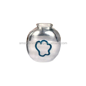 Customized Flower <b>Vase</b> Hammered Metal <b>Vase</b> Planter Metal Flower Pot/ Round Shape Metal Flower <b>Vase</b> Nickle Plated Home Decorative - Product Image 1
