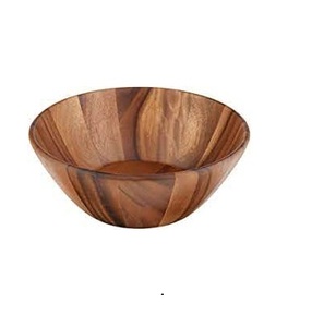 100% bol en bois naturel fait à la main bol rond personnalisable bol à salade de fruits pour une utilisation en cuisine produit Offre Spéciale - Product Image 2