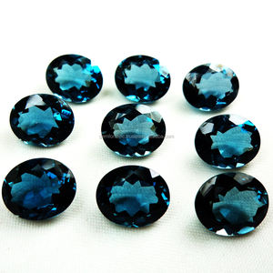 Topaze Bleue de Londres Naturelle Ovale Ronde Poire Mixte Forme Taille Personnalisée Pierre Naturelle Topaze Bleue Semi Précieuse Pierres Précieuses en Vrac - Product Image 5