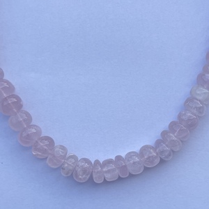 6mm 8mm 10mm piedra de cuarzo rosa Natural suave Rondelle collar de piedras preciosas con cuentas último diseño fabricación de joyas ofertas de tendencia - Product Image 3