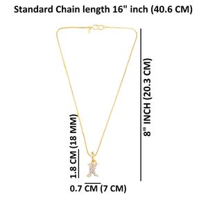 เครื่องประดับอินเดียตัวอักษรเริ่มต้น CZ ลูกบาศก์ Zirconia สร้อยคอโซ่ทองจี้มุกชุบทองโดยตรงจากผู้ผลิต - Product Image 2