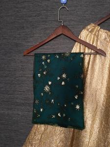 Lahenga choli coloré designer indien net velours taffetas tissus de soie lehenga choli dupatta chemisier semi cousu - Product Image 3