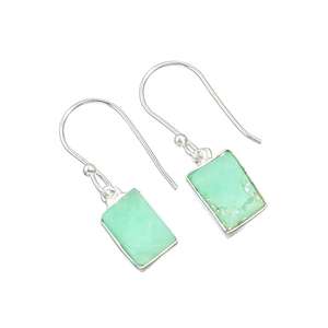 Pierre précieuse de chrysoprase naturelle 925 boucles d'oreilles faites à la main en argent sterling massif 1.17 "de long vente en gros de qualité supérieure - Product Image 1
