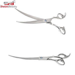 กรรไกรตัดขนสัตว์เลี้ยงแบบโค้งสำหรับคนถนัดขวา ผลิตจากเหล็กกล้าไร้สนิม 4Cr13 คุณภาพสูง พร้อมด้ามจับยาง ราคาดีที่สุด รับทำโลโก้ตามสั่ง - Product Image 5