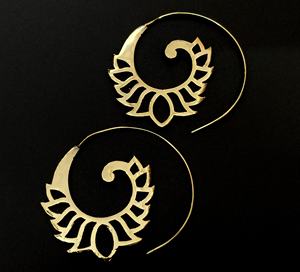 Pendientes con forma de espiral geométricos para mujer, aretes con acabado metálico y dorado, Estilo Vintage, venta al por mayor - Product Image 4
