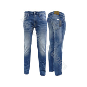 Jean pour homme personnalisé, nouveau modèle, coupe droite, taille haute, uni, respirant, grande taille, 100% coton - Product Image 3