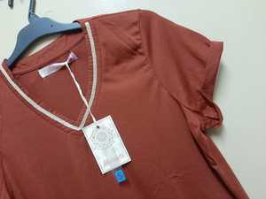 T-shirts décontractés à manches courtes en coton 100% de haute qualité pour femmes, col en V, tricotés, été 2020, teint en pièce, lot en stock - Product Image 5