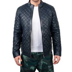 Factory <b>Cheap</b> Price Men 2026 <b>Winter</b> New Fashion Custom Design Logo Genuine Leather Ombre Blue Reversible Waterproof <b>Jacket</b> - Product Image 1