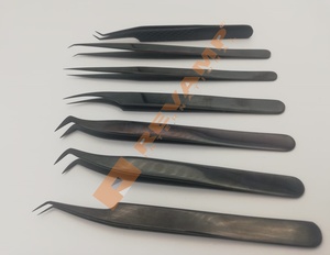 Pince à cils professionnelle de marque privée en vrac pour l'extension de cils en acier inoxydable antistatique longueur de 10mm personnalisée - Product Image 1