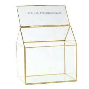 Terrarium Edelstahl und Klarglas Sukkulente Luft pflanzen Moderne Pentagon Geometric Home Office Tischplatte 8x8x12 Zoll - Product Image 4