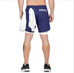 Pantalones cortos deportivos para hombre, ropa deportiva para correr, gimnasio, compresión personalizada, entrenamiento de sudor, Fitness, atlético, poliéster, nailon, estampado negro - Product Image 5