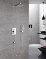 Empolo Chrome Rain Shower Set Système de robinet en laiton mural économique pour hôtels pour salle de bain
