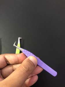 Volumen ruso 90 grados agarre de diamante amarillo pinzas de extensión de pestañas Acero inoxidable japonés con punta puntiaguda - Product Image 3