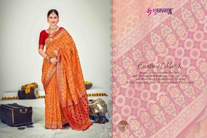 อินเดียขายส่งเหตุการณ์สวมใส่ผ้าไหมทอสารีกับเสื้อ6ชิ้นออกแบบ Sarees 2022อินเดียแบบดั้งเดิมสวมใส่ - Product Image 2