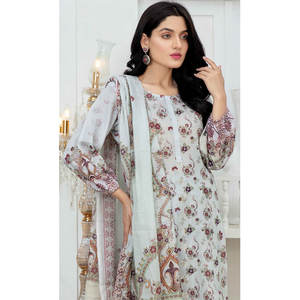 Haute qualité prêt-à-porter tenue décontractée pour les femmes meilleure robe de pelouse imprimée en gros avec logo personnalisé motif solide - Product Image 3