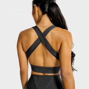 Soutien-gorge de sport pour femme, bretelles croisées, coussinets amovibles, maintien moyen, Spandex/Nylon, respirant, détails en dentelle, Nouvelle Arrivée 2026 - Product Image 5