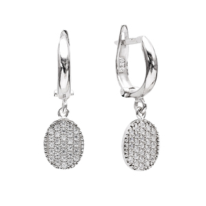 Forme ovale Noir Zircon Pierres Dangle Boucle D'oreille Turc En Gros 925 Bijoux en Argent Sterling - Product Image 5