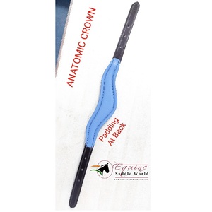 Tachuela de caballo ecuestre de lujo de alta calidad, cuello Halter acolchado azul con canales de nariz vacíos en ambos lados - Product Image 6