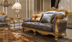 Canapé en bois de teck, ensemble pour meubles de salon, Style français, classique et indien - Product Image 3