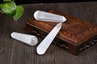 Varita de Cristal de Selenita Natural para Mujer, Feng Shui, Punta Cónica Tallada y Grabada, Regalos Espirituales, Decoración de Habitación, Sanación, Boda, Amor