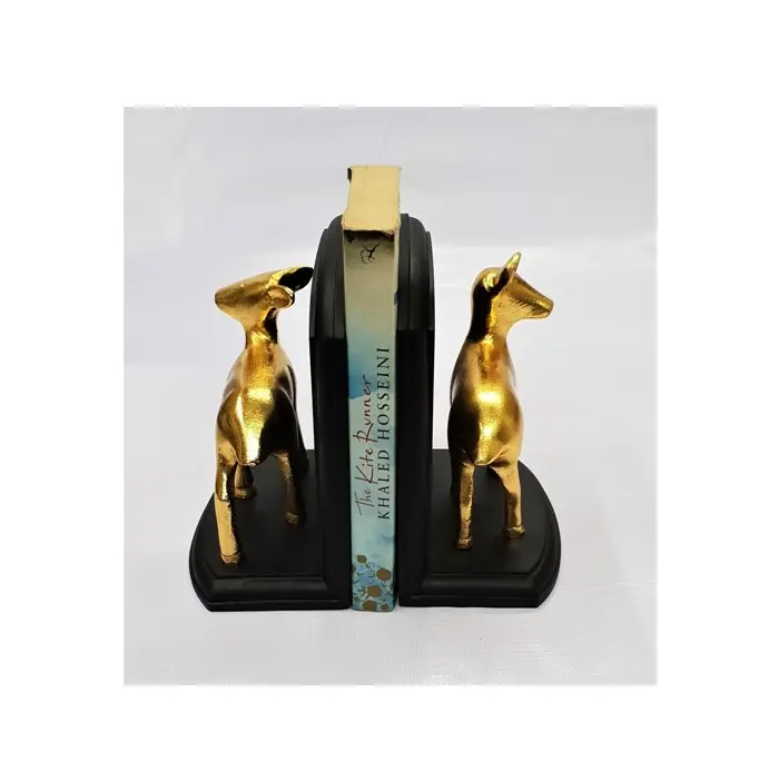 Elephant with marble base book holder desk book end Gold Plated Deer vintage customized logo print unique Decorative Bookends