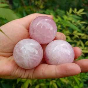 Wholesale Premium Quality Rose Quartz <b>Crystal</b> <b>Spheres</b> Natural Pink Feng Shui Love Theme Ball ROSE QUARTZ GEMSTONE BALL - Product Image 1