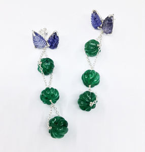 สเตอร์ลิงเงิน925ที่กำหนดเองผู้ผลิตผู้ค้าส่งที่ทำด้วยมือ Unisex ผู้หญิงต่ำ MOQ ราคาไม่ซ้ำกันสง่างามต่างหูพลอยธรรมชาติ - Product Image 5