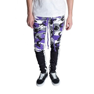 Pantalon de jogging confortable pour hommes, noir et blanc, ample, poches à fermeture éclair - Product Image 6