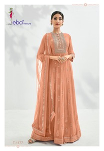 ชุดส่าหรีแบบตรงสีชมพูสไตล์อินเดียและปากีสถาน ชุดดีไซเนอร์แบบดั้งเดิมสไตล์ปากีสถานสำหรับผู้หญิง - Product Image 2