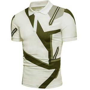 Polo décontracté à manches courtes pour hommes, impression par sublimation, joli design, t-shirts de tennis en blocs de couleurs - Product Image 4