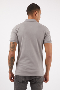 Polos gris brodés avec logo personnalisé pour hommes - Product Image 4