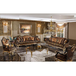 Juego de Sofás de Salón de Estilo Europeo, Moderno y Real, de 8 Plazas, Madera de Teca, Tamaño Personalizado - Product Image 1