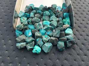 Genuine 50-Piece Natural Chrysocolla Gemstone 8mm Tiny Handcut Rough for Jewelry Making Wholesale - Product Image 6