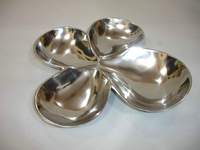 Vantage nickelé moderne luxe fantaisie aluminium nouveau plateau de fruits au look chaud nickelé fini pour la maison et la cuisine
