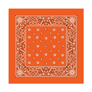 Bandana en coton orange avec motif Paisley et étoiles, style traditionnel pour adultes, utilisable toute l'année - Product Image 1