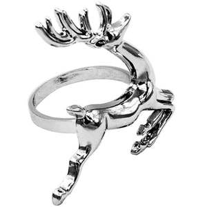 Anneaux de serviette en argent classiques Design Unique accessoires de Table en métal pour mariages hôtels fêtes décor de noël caractéristique stockée - Product Image 1