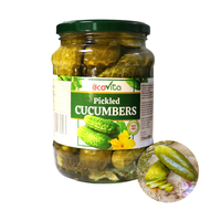 Precio al por Mayor Pepinillos/Cornichones/Pepinos Encurtidos ECOVITA de Alta Calidad Súper Deliciosos en Frasco Mason de 720 ml