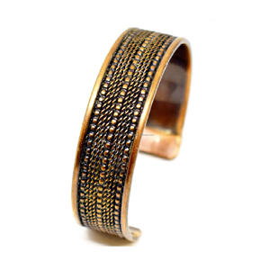 หินสีทองที่ไม่ซ้ำกันขายส่งที่มีคุณภาพสูงตอกหัตถกรรมโลหะเครื่องประดับกำไลข้อมือกว้างเครื่องประดับ - Product Image 3