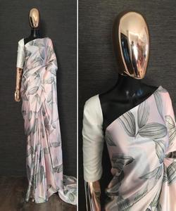 Nouveau saree de travail d'impression numérique georgette attrayant avec blouse non cousue vêtements de festival prix de gros vêtement ethnique - Product Image 6