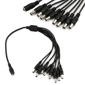 5.5mm 2.1mm 1 to 8 way dc plug power lead cable cctv 24V 8 way power dc splitter for cctv DC Power Jack Splitter Cable