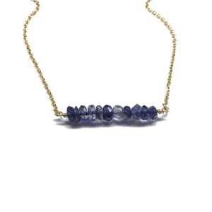Iolite Faceted Rondelle Bead Bar Birthstone Colgante Diseño elegante de moda para compromiso Boda Aniversario o fiesta - Product Image 3