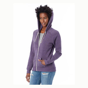 Sudadera con capucha de gran tamaño para mujer, con logotipo personalizado y cremallera, de algodón, Polar, con cremallera, venta al por mayor - Product Image 6