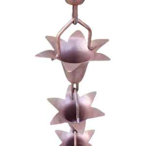 Venta caliente Cobre Pequeño Tulipán Copa Diseño Cadena de lluvia de cobre para el hogar y el jardín Fabricante y exportador - Product Image 2