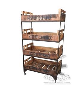 Bibliothèque design vintage en manguier et fer Mobilier de maison polyvalent pour bureau, salle à manger, cuisine et appartement - Product Image 2