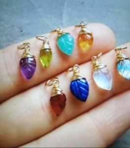 Última llegada de moda púrpura hoja amatista piedras colgante diseñador joyería plata chapado en oro bisel conjunto colgante para verano - Product Image 1