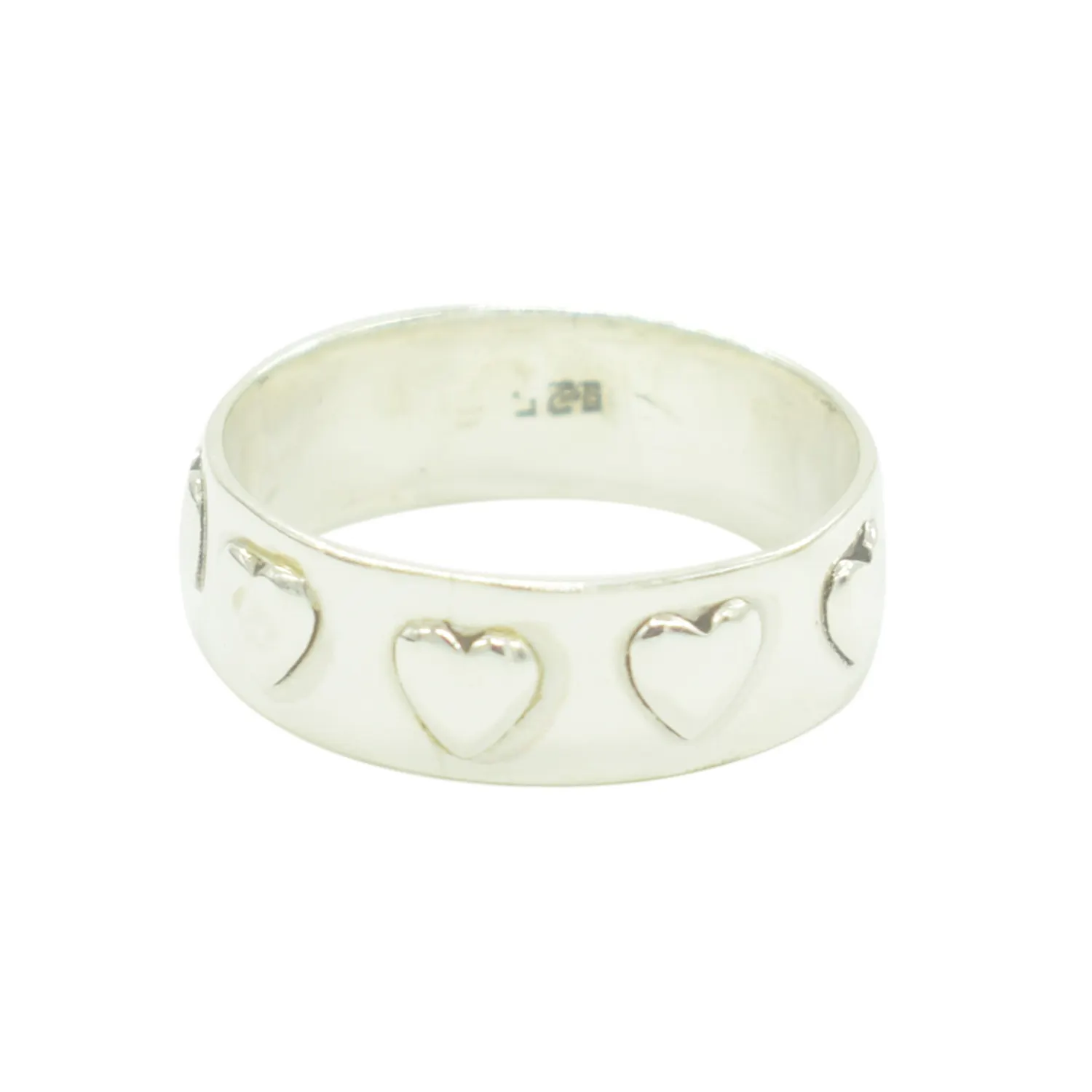 शुद्ध ठोस स्टर्लिंग 925 चांदी बैंड प्रकाश वजन की अंगूठी सबसे अच्छा बेच दिल डिजाइन अनुकूलित वेलेंटाइन दिवस उपहार के लिए गहने के छल्ले