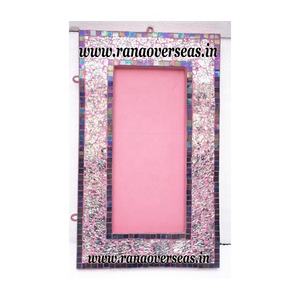 Polished Wooden Wall <b>Mount</b> <b>Photo</b> <b>Frame</b> <b>with</b> Colorful Glass Mosaic Eco-Friendly & Multifunction for Living Room and Office Decor - Product Image 1