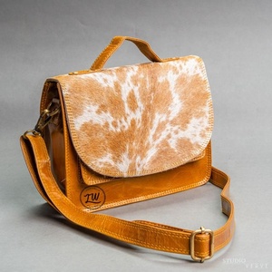 LW Trending Women's Fur Leather Cowhide Handbag Fashionable Single <b>Strap</b> <b>Shoulder</b> Sling Bag Genuine Leather Lining for Summer - Product Image 1