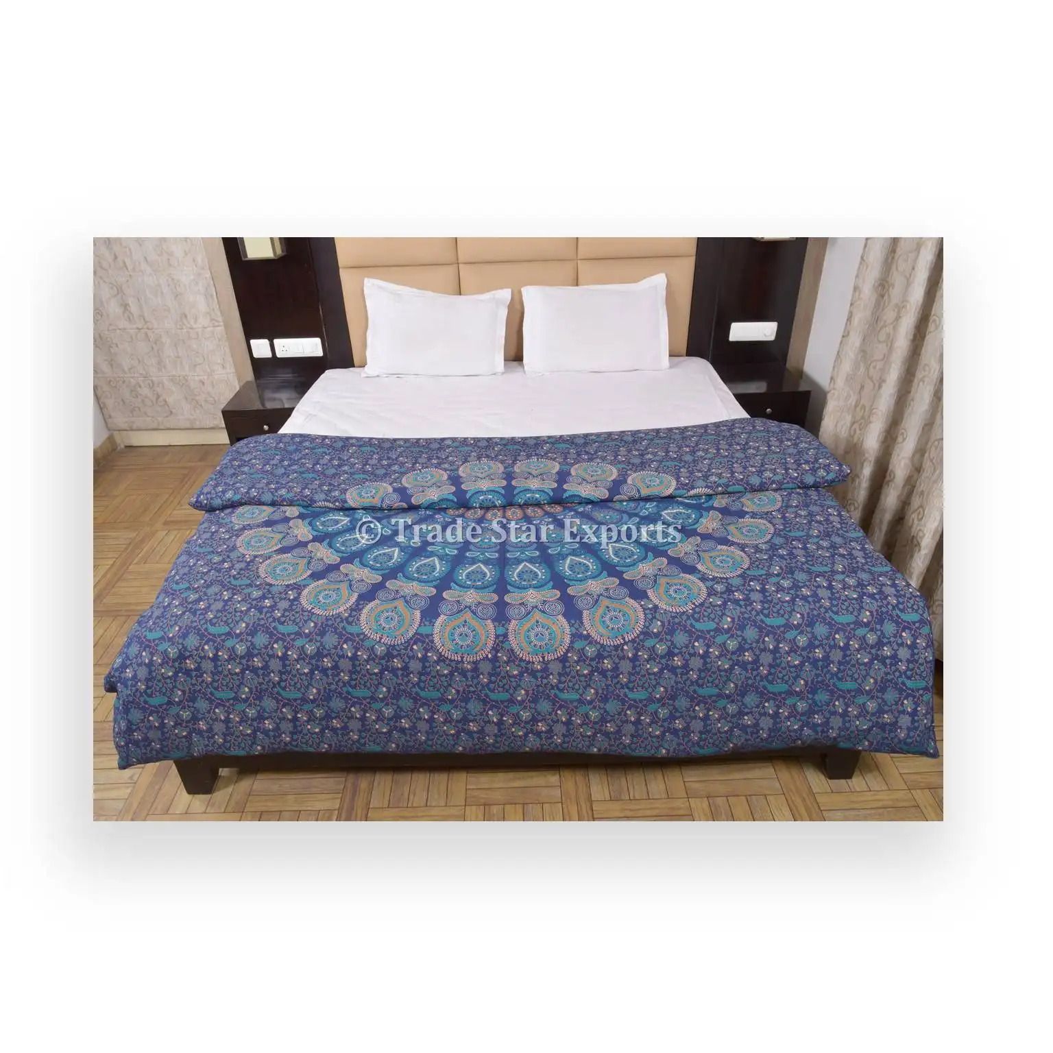 Housse de couette en coton imprimé Mandala indien, housse de couette en coton ethnique, taille Queen, housse de couette Mandala